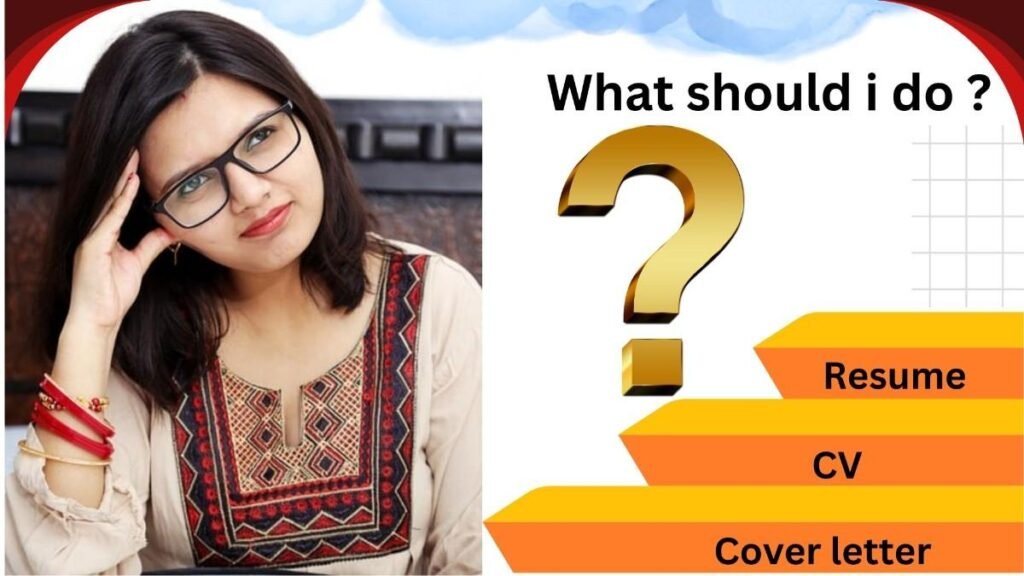 a girl thinking of difference between cv and resume